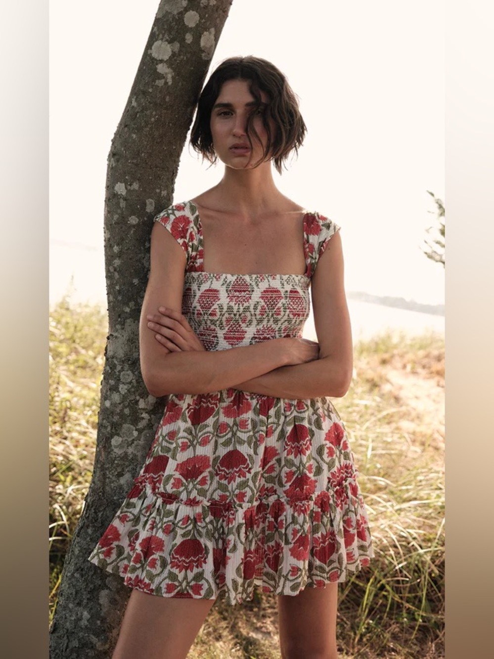Anthropologie x Saylor Floral Mini Dress Size M Romantic Coquette Cottagecore